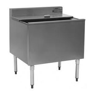 An Eagle Group stainless steel underbar ice chest with a cold plate.