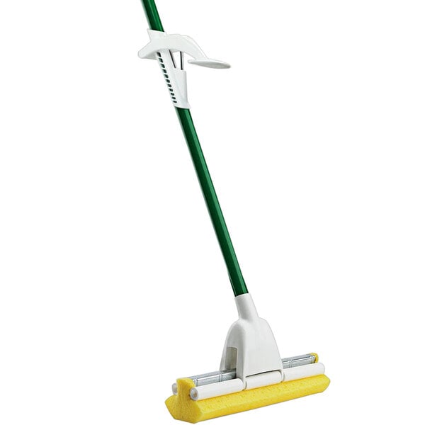 A Libman sponge roller mop with a green handle.