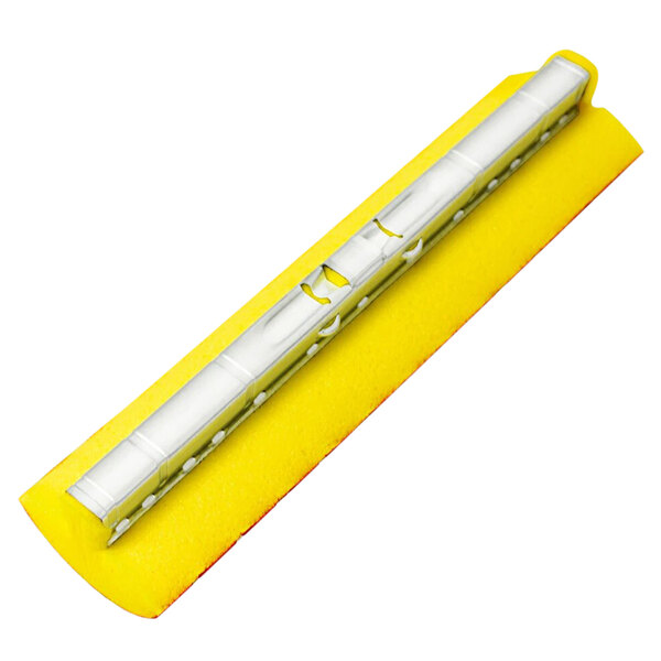 A Libman 12" Roller Mop refill with yellow and white sponge and scrub brush.