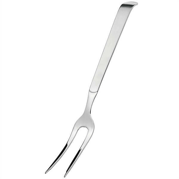 An Amefa stainless steel meat serving fork with a silver handle.