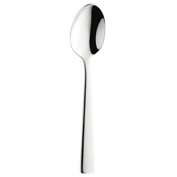 An Amefa stainless steel teaspoon with a black handle and silver spoon.