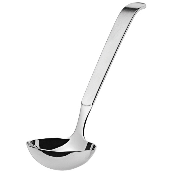 An Amefa stainless steel gravy ladle with a long handle.