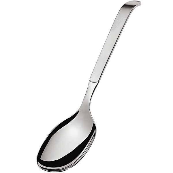 An Amefa stainless steel serving spoon with a long silver handle.