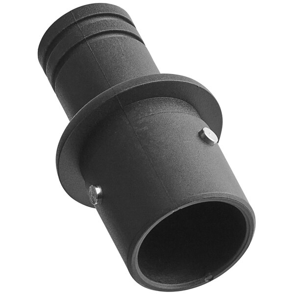 A black plastic AvaMix sleeve connector with a hole.