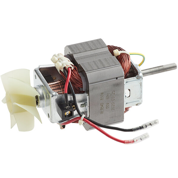 An AvaMix motor with wires and a fan.