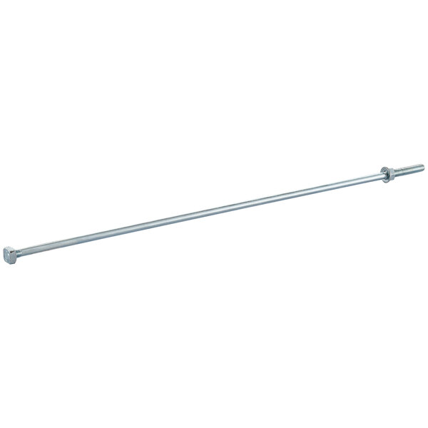 A long silver metal Lancaster Table & Seating rod with nut.