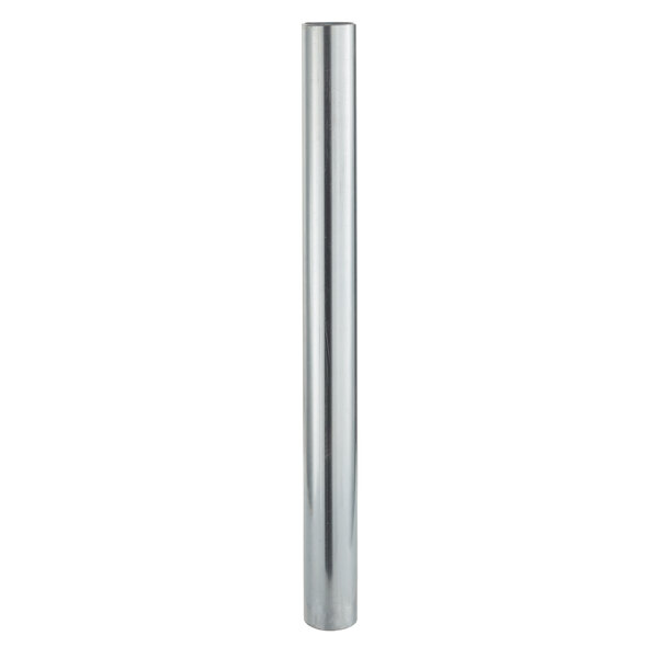 A galvanized steel leg for equipment stands and mixer tables on a white background.