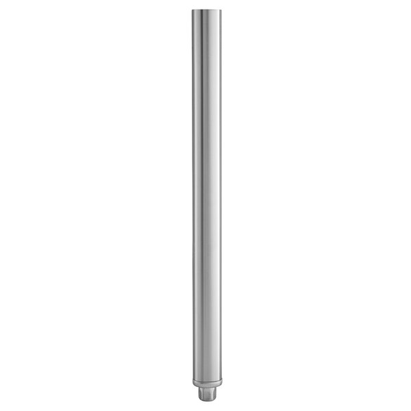 A 20 1/2" silver metal leg for a commercial sink.
