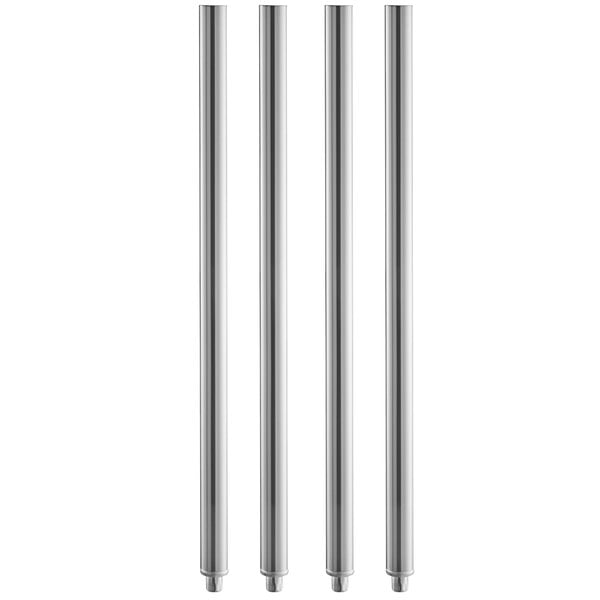 A 4-pack of stainless steel legs with silver tubes.