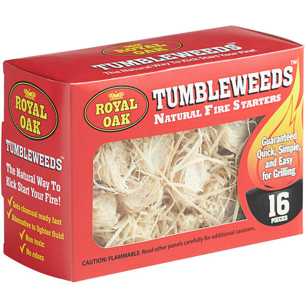 A white box of Royal Oak Tumbleweeds Natural Fire Starters.