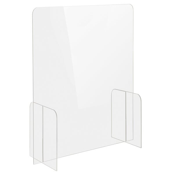 A clear plastic screen with two clear plastic holders.