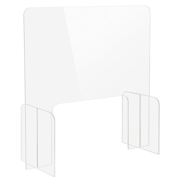A clear rectangular screen with two clear holders.