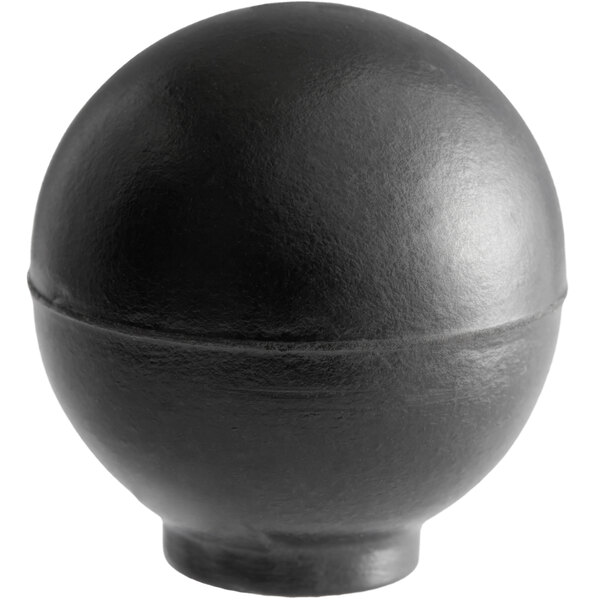 A black round handle with a white background.