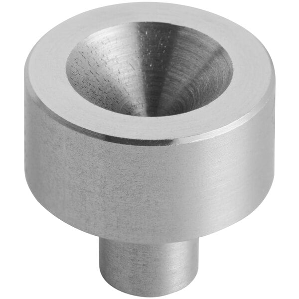 A round metal shaft positioning pin with a hole.