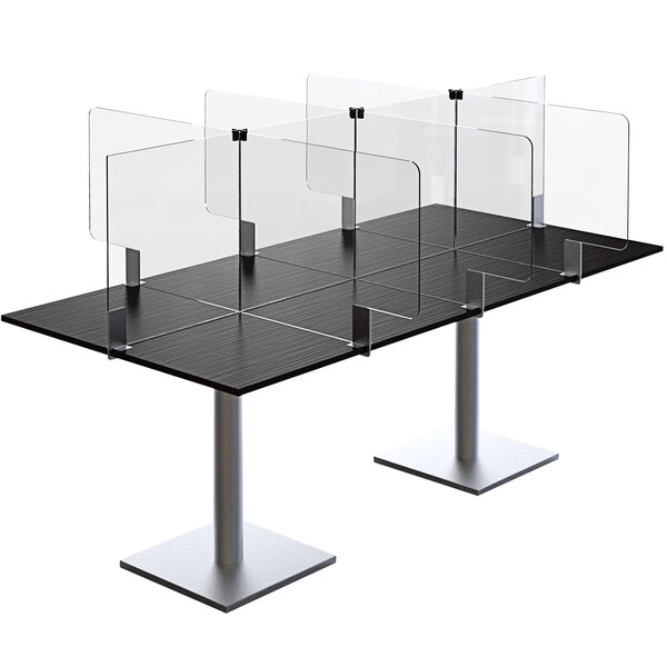 A table with Rosseto Avant Guarde clear acrylic screens on it.