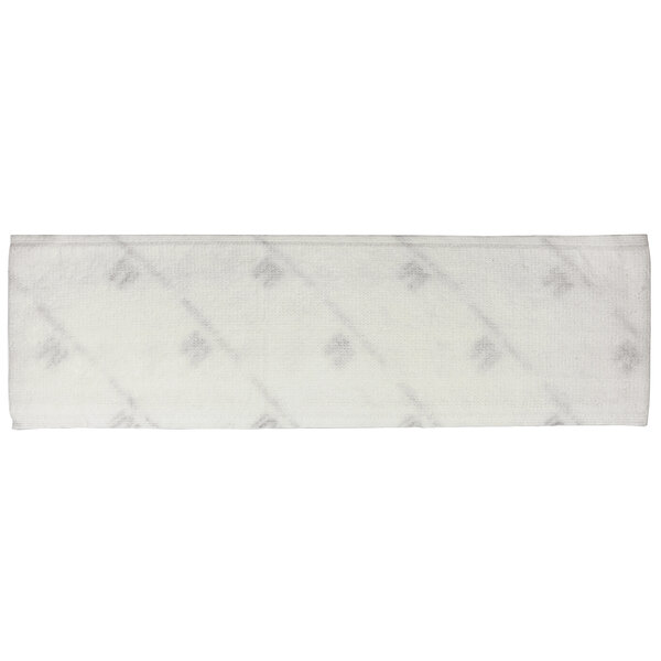 A white Square Scrub microfiber mop pad with a black and grey design on it.