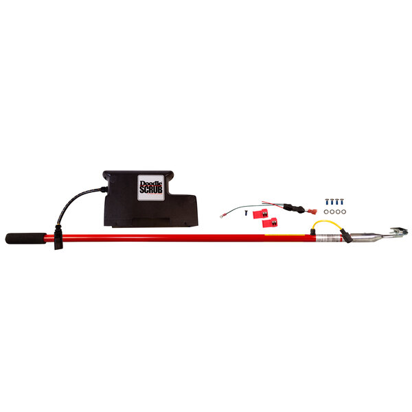 A red and black Square Scrub Doodle Scrub handle conversion kit with cables and screws.