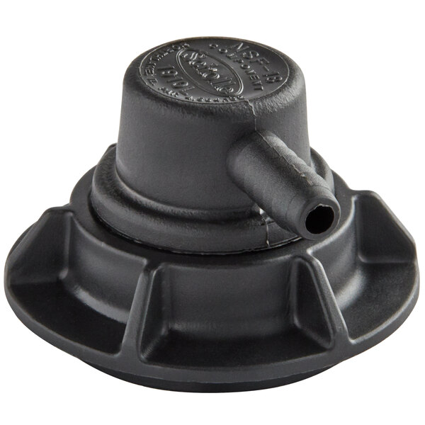 A black plastic Bunn Scholle connector with a nozzle.