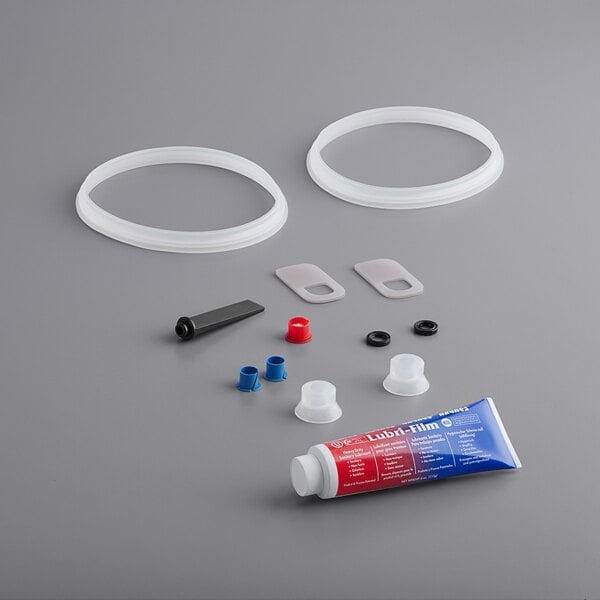 The Bunn preventative maintenance kit for Ultra-2 slushy machines with a tube of lubricant and other parts.