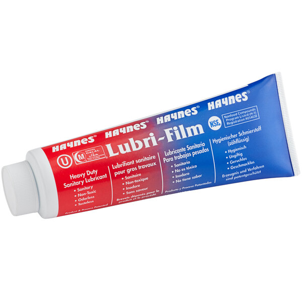 A tube of Bunn Haynes Lubri-Film lubricant with a blue label.