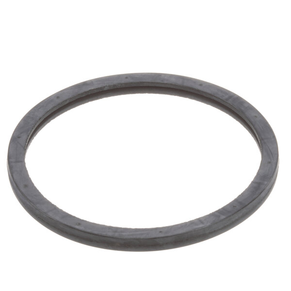 A black rubber round seal with a white background.