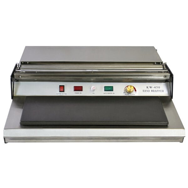 A Eurodib countertop wrapping machine with a black and silver top.