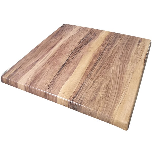 An American Tables & Seating Indian Rosewood Isotop table top with a wood surface.