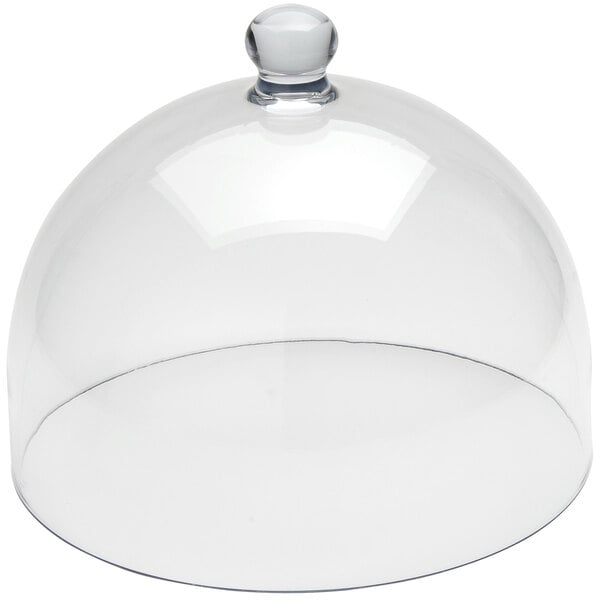 An American Metalcraft clear polycarbonate dome cover with a handle.