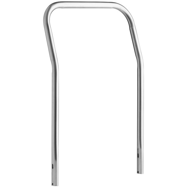 A chrome metal frame handle for a Fryclone.