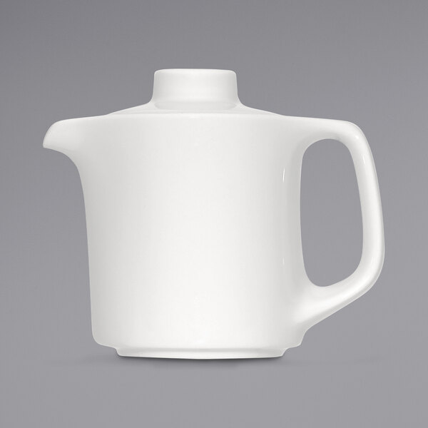 A white Bauscher porcelain coffee pot with lid.