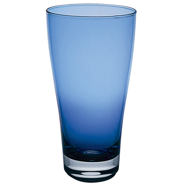 A blue Vidivi Nadia beverage glass with a white background.