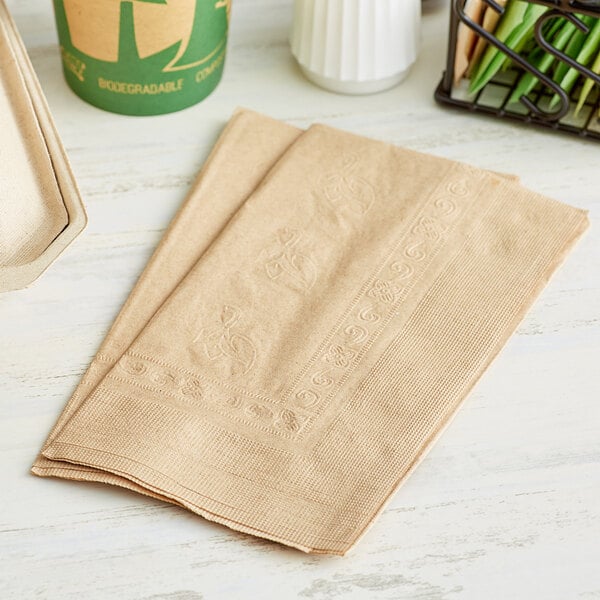 EcoChoice Natural Kraft paper napkins on a table.