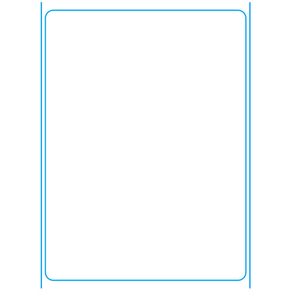 A white rectangular label with a blue rectangular frame and blank white space inside.