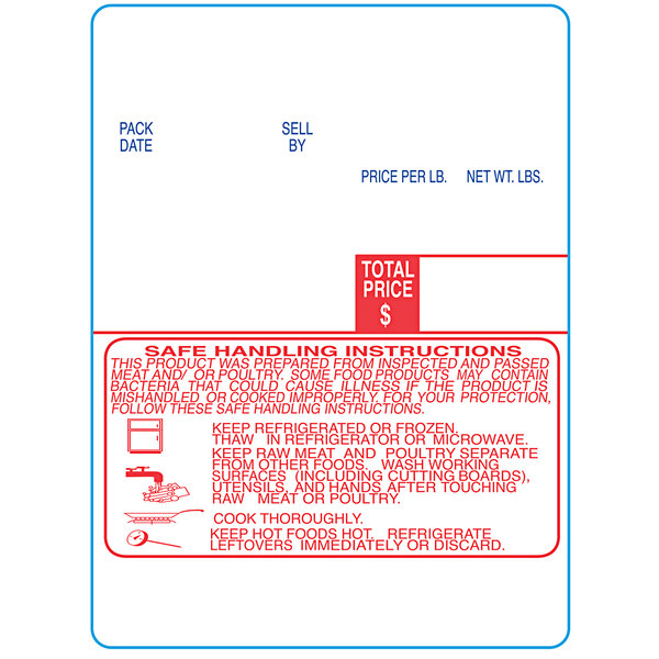 A Digi white safe handling label with red and blue text.