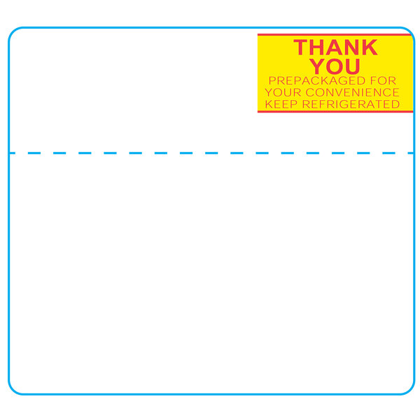A white rectangular label with yellow and red text that says "Thank You"