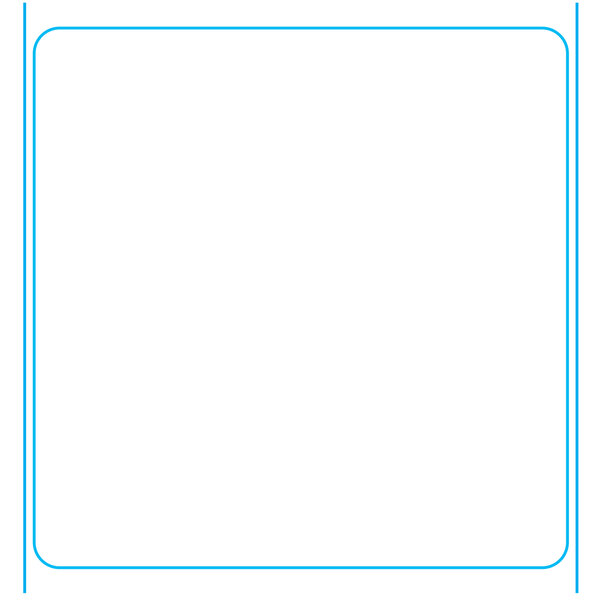 A white rectangular label with a blue border and blue lines on a white background.