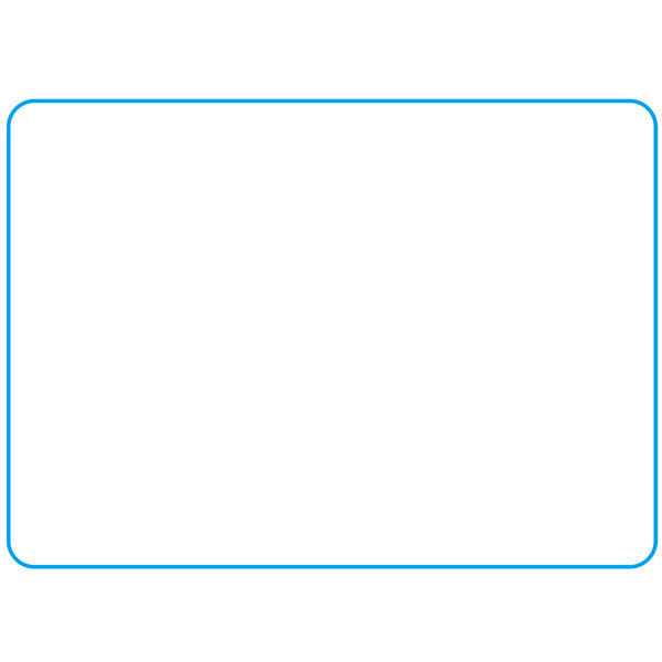 A white rectangular label with blue lines.