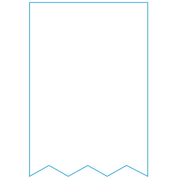 A white continuous paper roll with blue lines and a blue banner drawing.