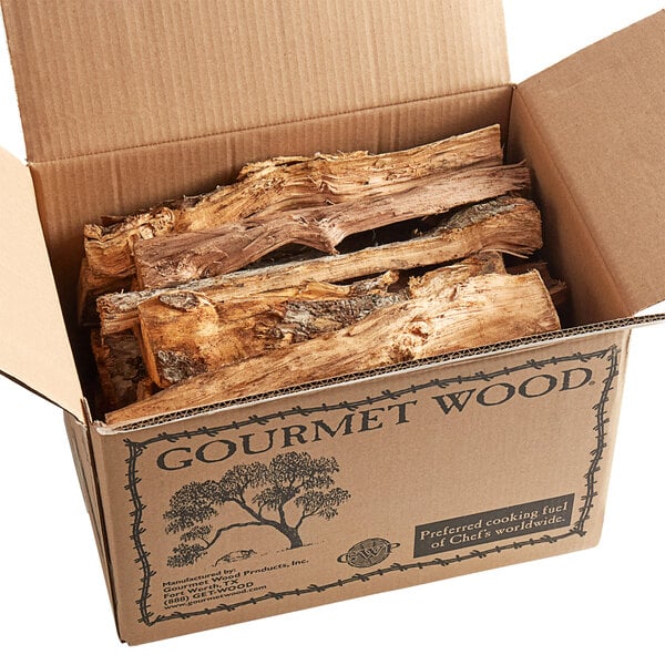 A box of Apple Wood Logs.