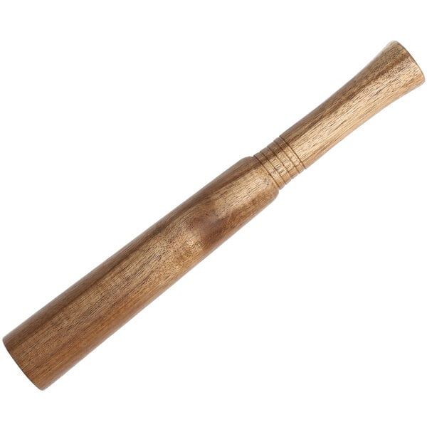 A Fortessa Crafthouse natural wood muddler with a flat head.
