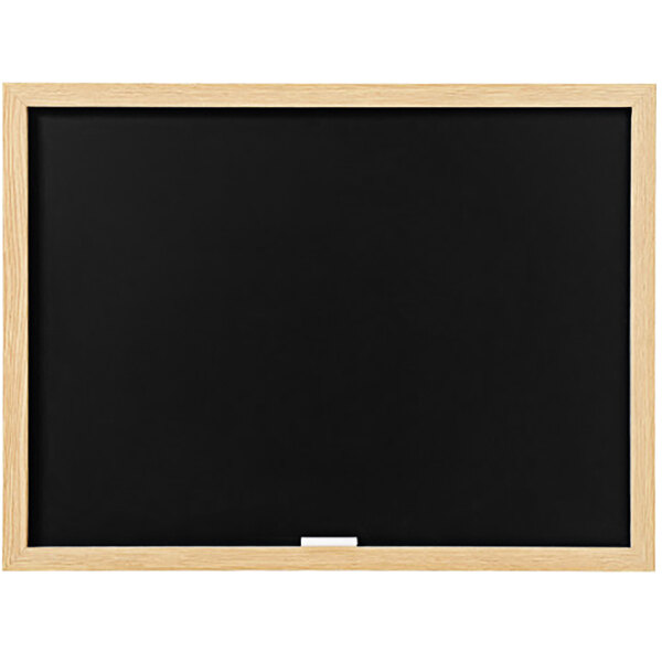 A black chalk board with a wooden frame.