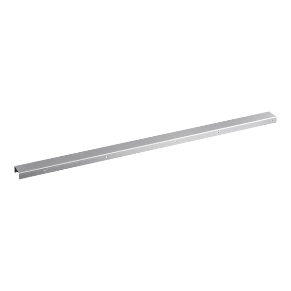 A stainless steel metal bar with a long rectangular shape.
