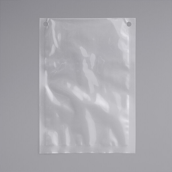 VacPak-It chamber vacuum packaging pouch with holes on a white background.