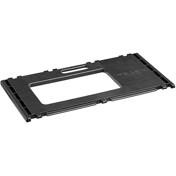 A black plastic Cerobin rectangular lid with an open hole and a handle.