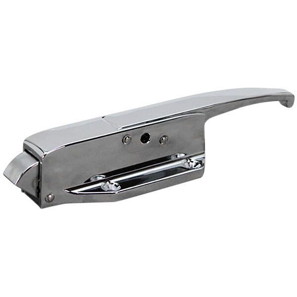 A silver metal Kason door latch with a handle.