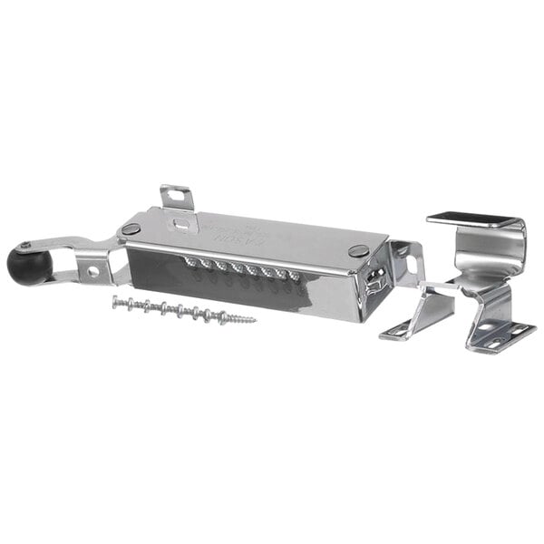 A metal All Points hydraulic door closer with two screws.