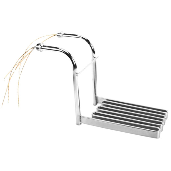 A Wells 240V, 4600W metal fryer element with a string attached to it.