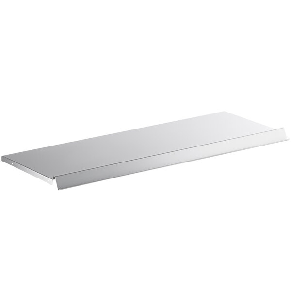 An Avantco white shelf plate with a metal edge.