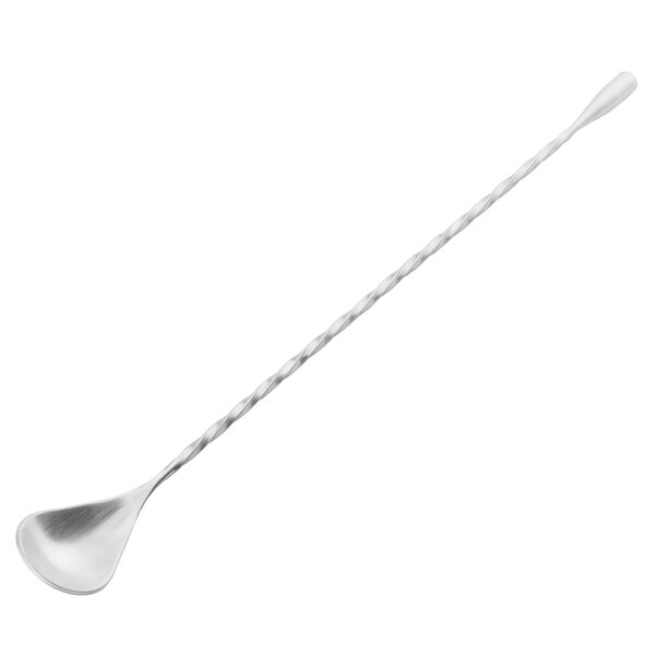 A Tablecraft stainless steel bar spoon with a long handle.