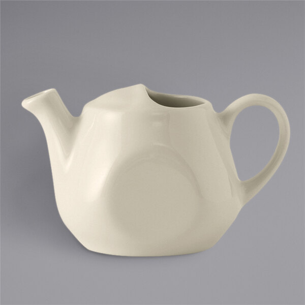 A Tuxton eggshell white china teapot.